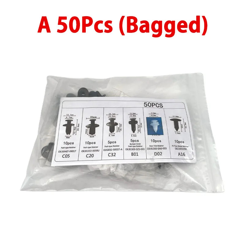 Auto Fastener Clip Mixed Car Body Push Retainer Pin Rivet Bumper Door Trim Panel Fastener Kit Car Clip 100/50 Box /Bag packaging