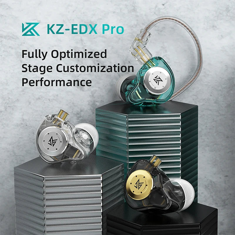 KZ EDX PRO 10mm Dual Magnetic Dynamic IEM HiFi Earphones with 2Pin Detachable 5N OFC Cable Ergonomic Design Upgraded Gaming Earbuds for Audiophile