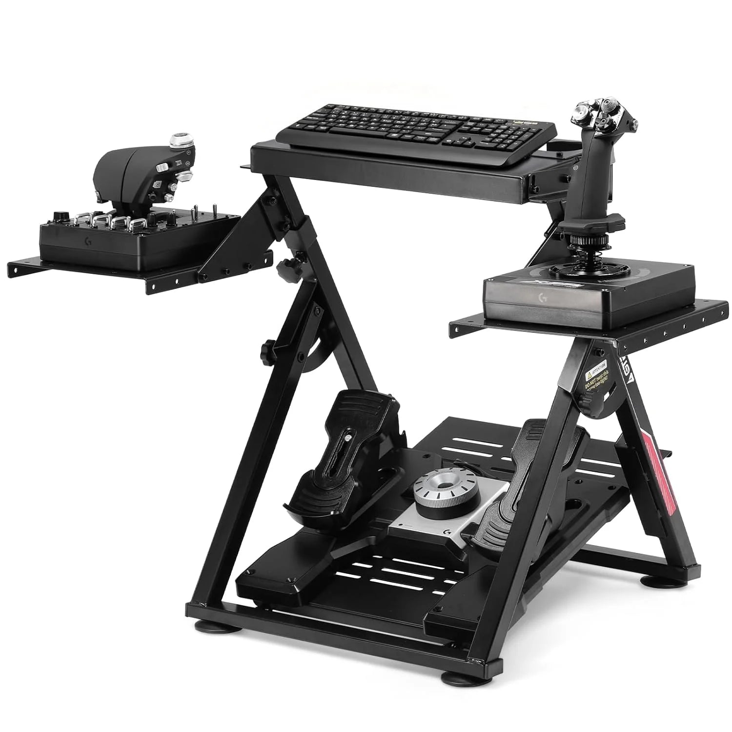 GTPLAYER Flight & Racing Simulator Stand, Foldable Gaming Cockpit Compatible with Logitech, Thrustmaster, PXN Wheels & Flight Joysticks, Black