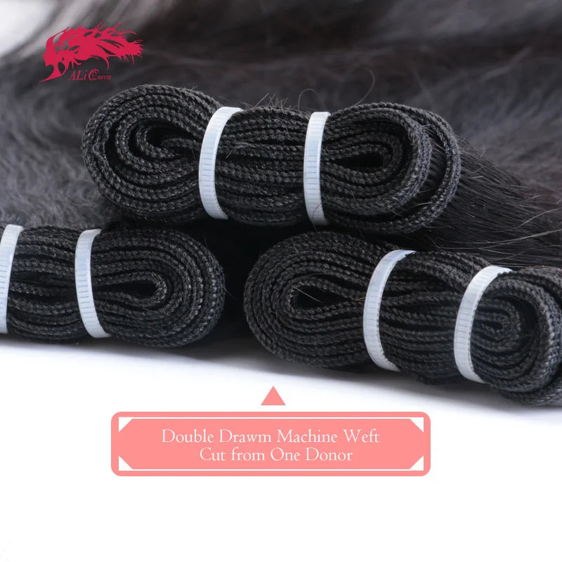 Ali Queen Double Drawn Hair Bundles Spring Curl Human Hair Bundles Virgin Hair Weave For Women Indian 100% Human Hair Extensions