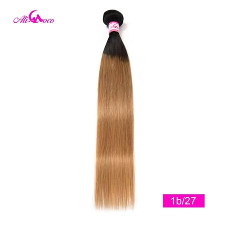 Ali Coco Brazilian Straight Hair 1/3/4 Bundles "8-30" inch  #2/#4/1b/27/ #27/1b/99j Non Remy Ombre Hair Human Weave Bundles
