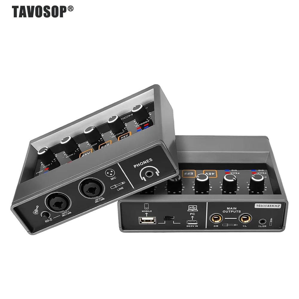Q16 External Sound Card For Mac, PC, Music Interface 48V Phantom Power Perfect For Beginners
