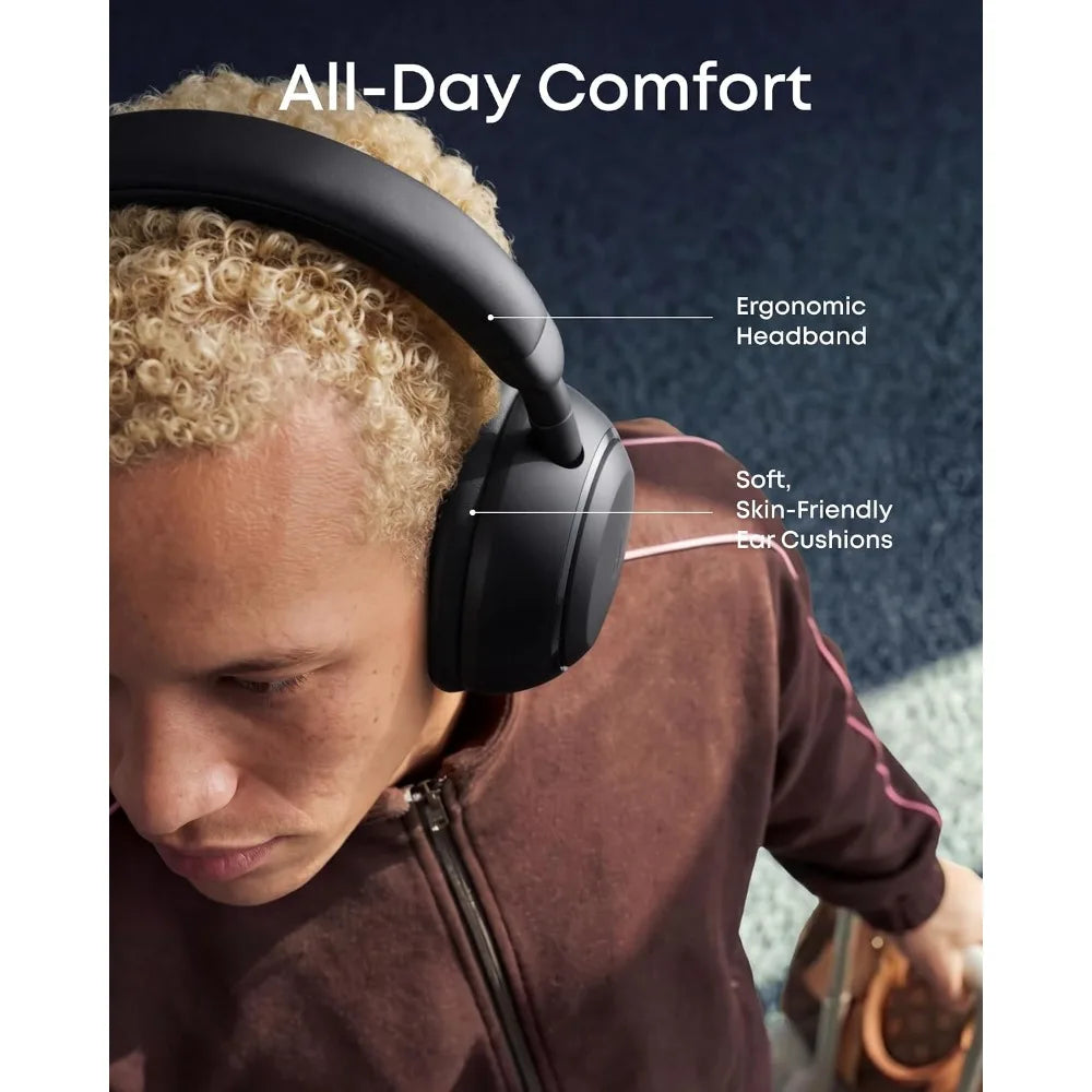 Bluetooth 6.1 Over-Ear Headphones with ANC, 50H Battery, Hi-Res Audio, Dual Connection, Fast Charging