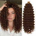 14A Brazilian Virgin Feather Crochet Hair #4  Brown Balayage Loose Deep Wave Micro Knotless Crochet Real Human Hair Extensions