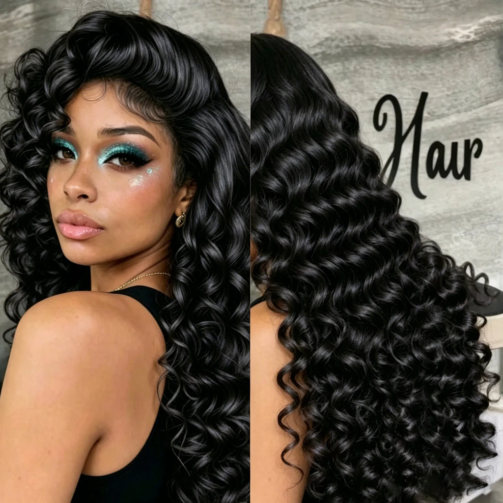 13x6 HD 38 42 Inch 200% Loose Deep Wave Curly Lace Front  Human Hair Wigs 13x4 Lace Frontal Raw Brazilian Remy Hair Wig