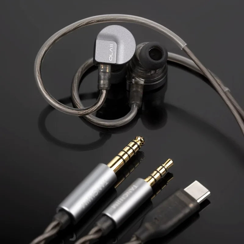 TANCHJIM OLA2 In-Ear Wired Earphones with Hybrid Drivers 3.5mm/4.4mm/Type-C Connector, Professional HiFi Headphones Gifts