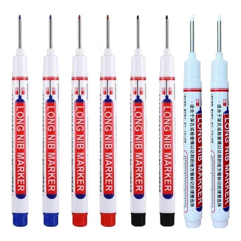 1-40PCS 20mm Deep Hole Long Nib Head Markers For Metal Perforating Pen Waterproof Bathroom Woodworking Decoration Multi-Purpose
