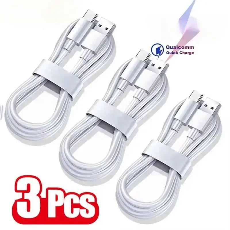 3PCS 100W 6A Super Fast Charger Cable Fast USB Type C Charging Data Cord Quick Charger Cabletype c charger fast charging