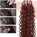 Reddish Brown Crochet Human Hair Deep Wave Miracle Knots Feather Soft Braiding Hair Extensions For Black Women Natural Full Ends