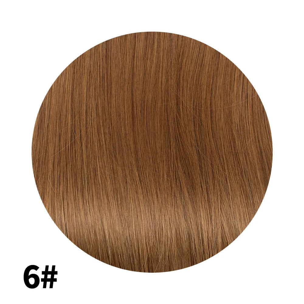 YWUEXT Genius Weft Human Hair Extensions 12-20 inches  Machine Made Remy Hair Flexible Hair Weaves Natural Straight 40-50g