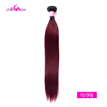 Ali Coco Brazilian Straight Hair 1/3/4 Bundles "8-30" inch  #2/#4/1b/27/ #27/1b/99j Non Remy Ombre Hair Human Weave Bundles