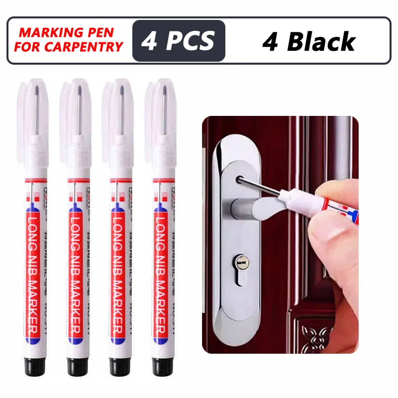 1-40PCS 20mm Deep Hole Long Nib Head Markers For Metal Perforating Pen Waterproof Bathroom Woodworking Decoration Multi-Purpose