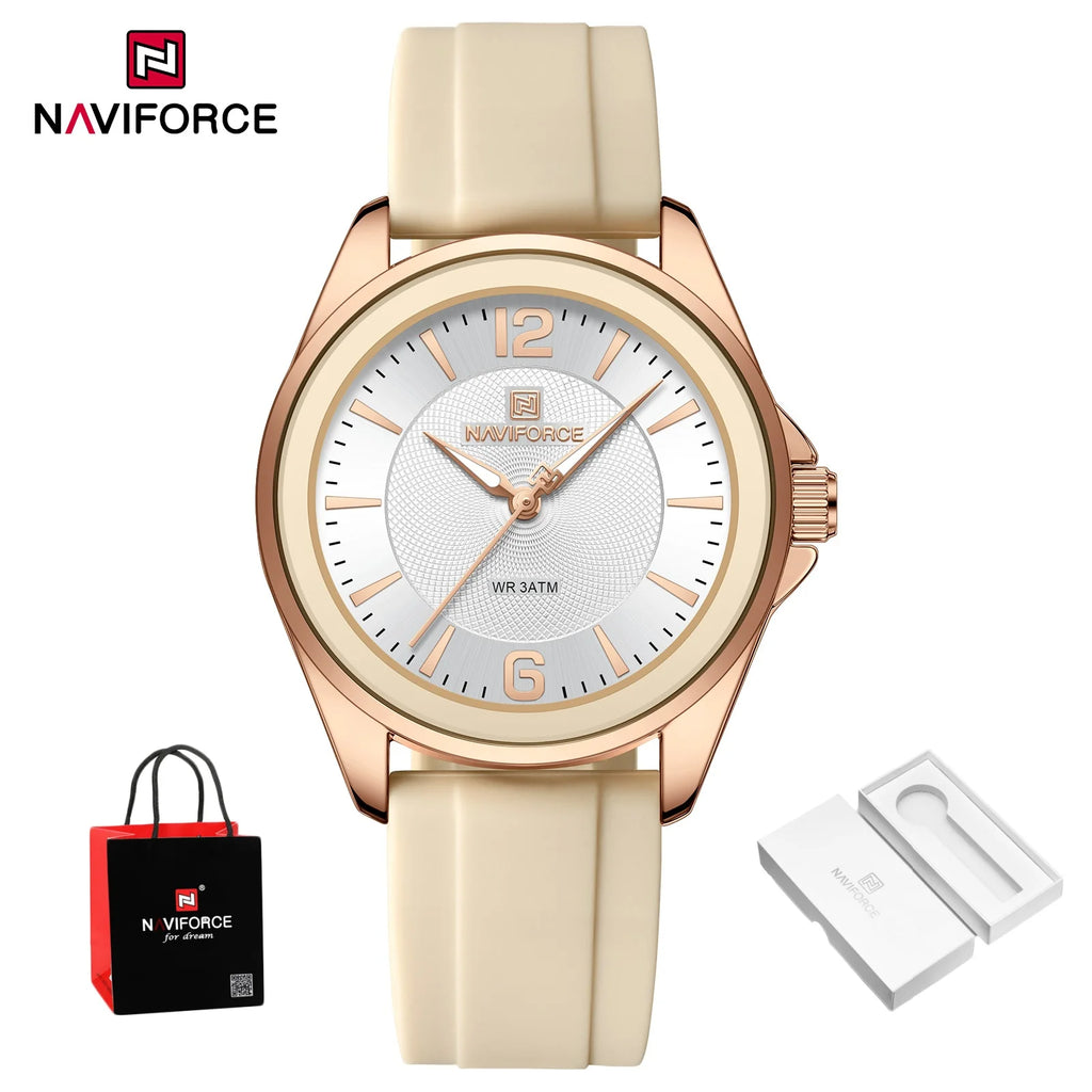 New NAVIFORCE Women's Watch Sports Silicone Strap Watch Women's Quartz Watch Clock Package Gifts Reloj Mujer Relogios Feminino
