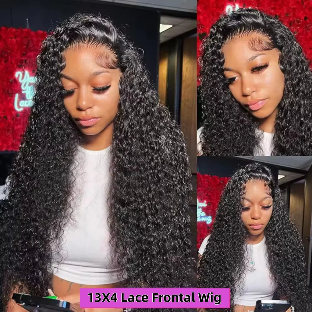 Deep Wigs Human Hair For Woman Burmese Curly Deep Wave Human Hair Wig 13x6 HD Lace Human Hair Wig on Clearance Sale