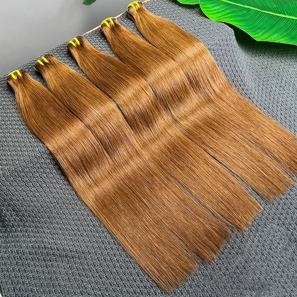 #4 Dark Brown Color Straight Human Hair Bundles Double Weft 100% Vietnamese Hair Weaving Extensions 100grams Bundle Deal On Sale