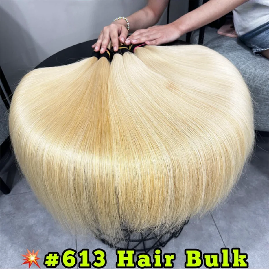 Bone Straight 1 3 4 Bundles Brazilian Unprocessed Human Hair Extensions 613 Honey Blonde Double Weft Bundles Deal 30 32 34 36 38 inch