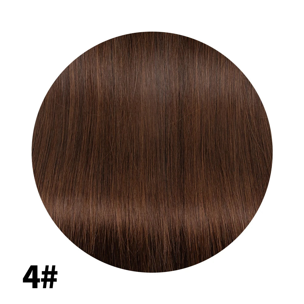 YWUEXT Genius Weft Human Hair Extensions 12-20 inches  Machine Made Remy Hair Flexible Hair Weaves Natural Straight 40-50g