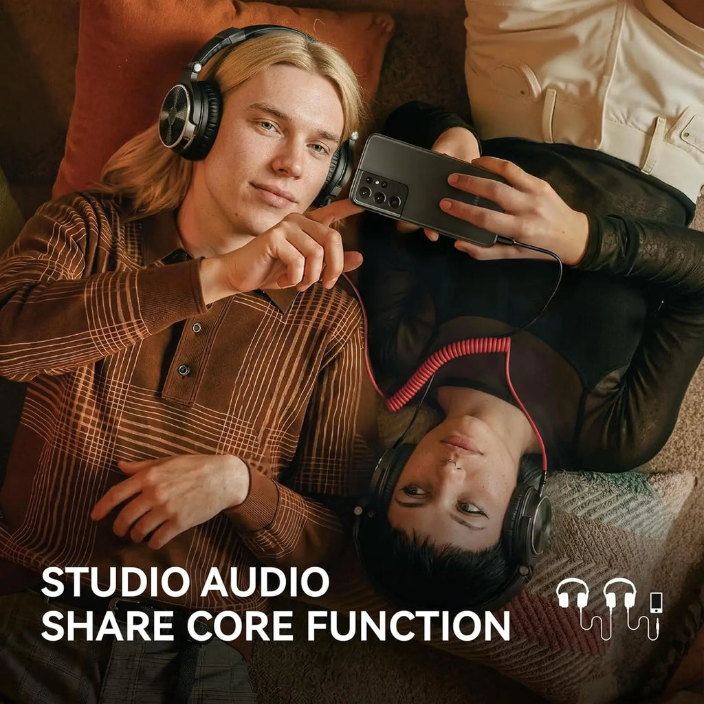 Wired Over Ear Headphones Hi-Res Studio Monitor & Mixing DJ Stereo Headsets with 50mm Drivers for AMP Computer Recording Podcast Keyboard Guitar Laptop - Black