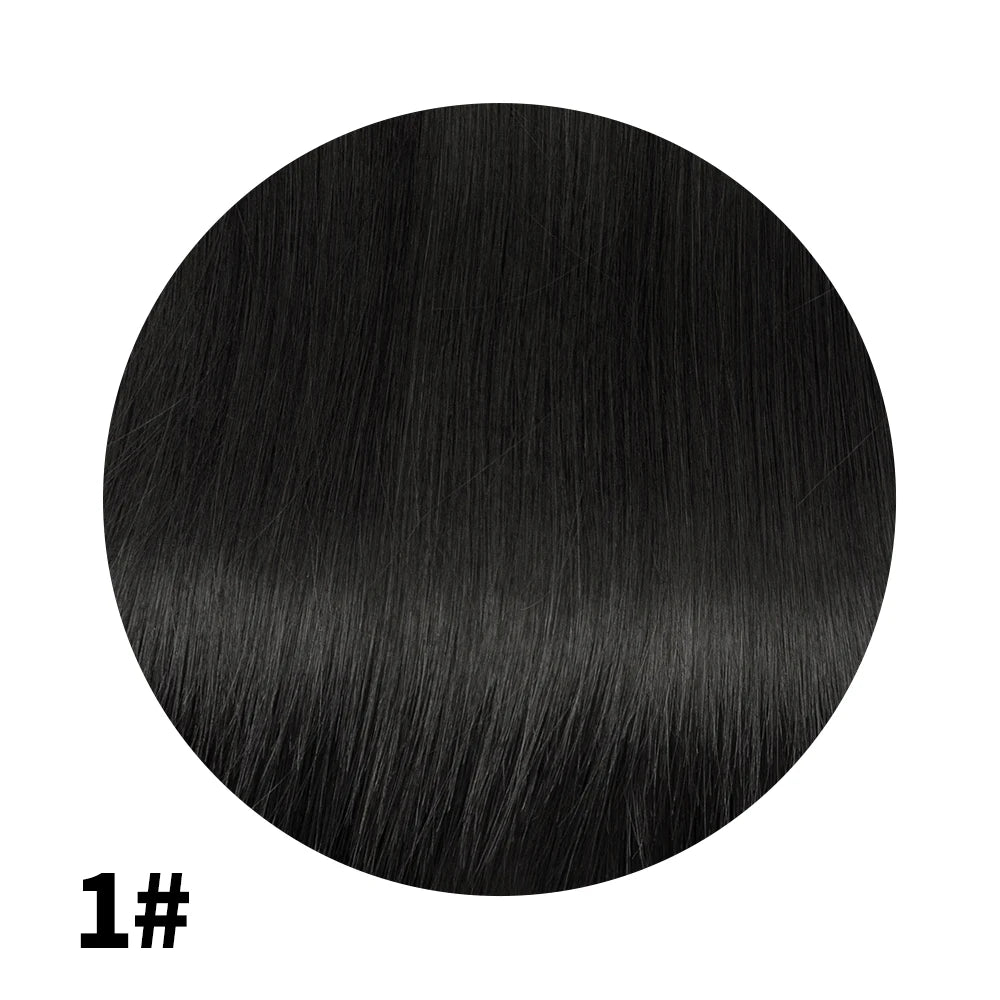 YWUEXT Genius Weft Human Hair Extensions 12-20 inches  Machine Made Remy Hair Flexible Hair Weaves Natural Straight 40-50g