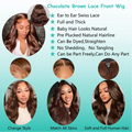 Dixtefo Chocolate Brown Body Wave Wigs 200 Density 18-40 Inches HD Lace Frontal Human Hair Wigs