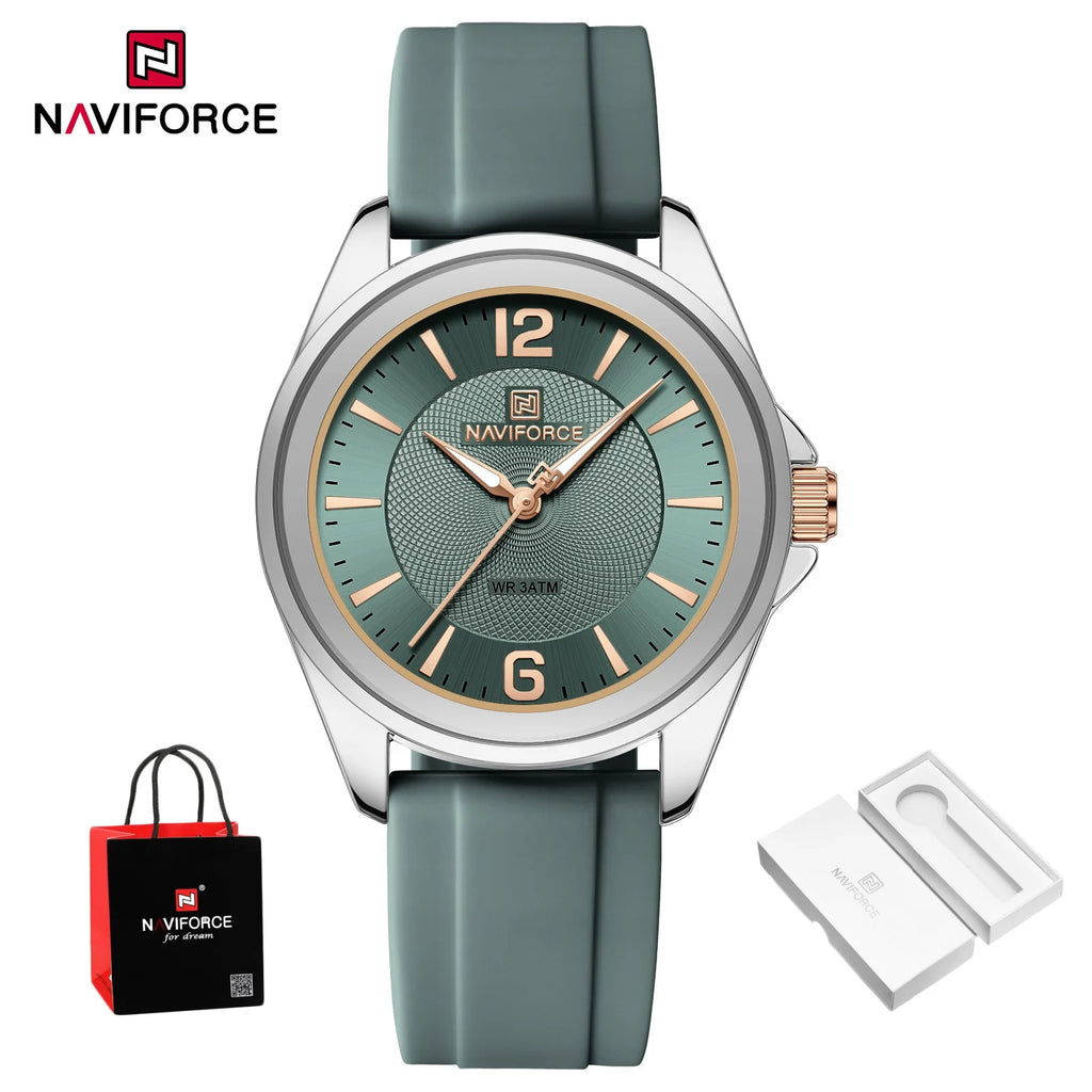 New NAVIFORCE Women's Watch Sports Silicone Strap Watch Women's Quartz Watch Clock Package Gifts Reloj Mujer Relogios Feminino