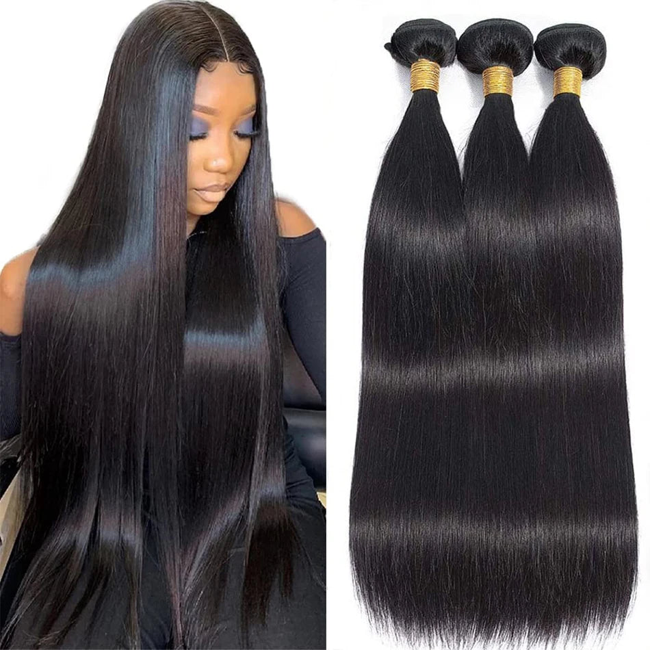 Piano Color Brown Silky Straight Bundles Human Hair Unprocessed Brazilian Virgin Hair Highlight Bone Straight Hair 3/4 Bundles