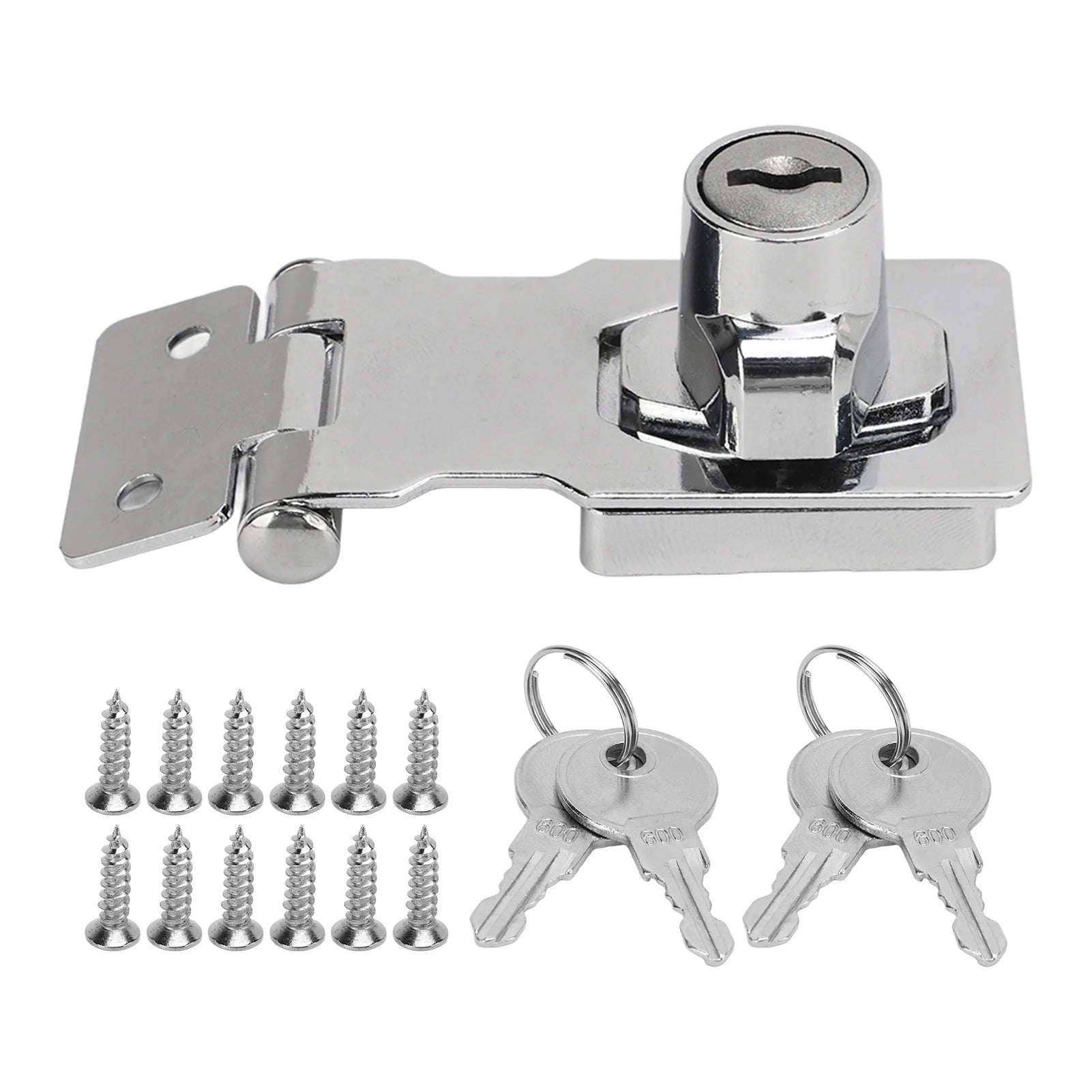 2 Packs 2.5 Inch Zinc Alloy Hasp Lock With Twist Knob Keyed Design Anti Theft Safety Hardware For Drawers Mailbox Cabinet Doors