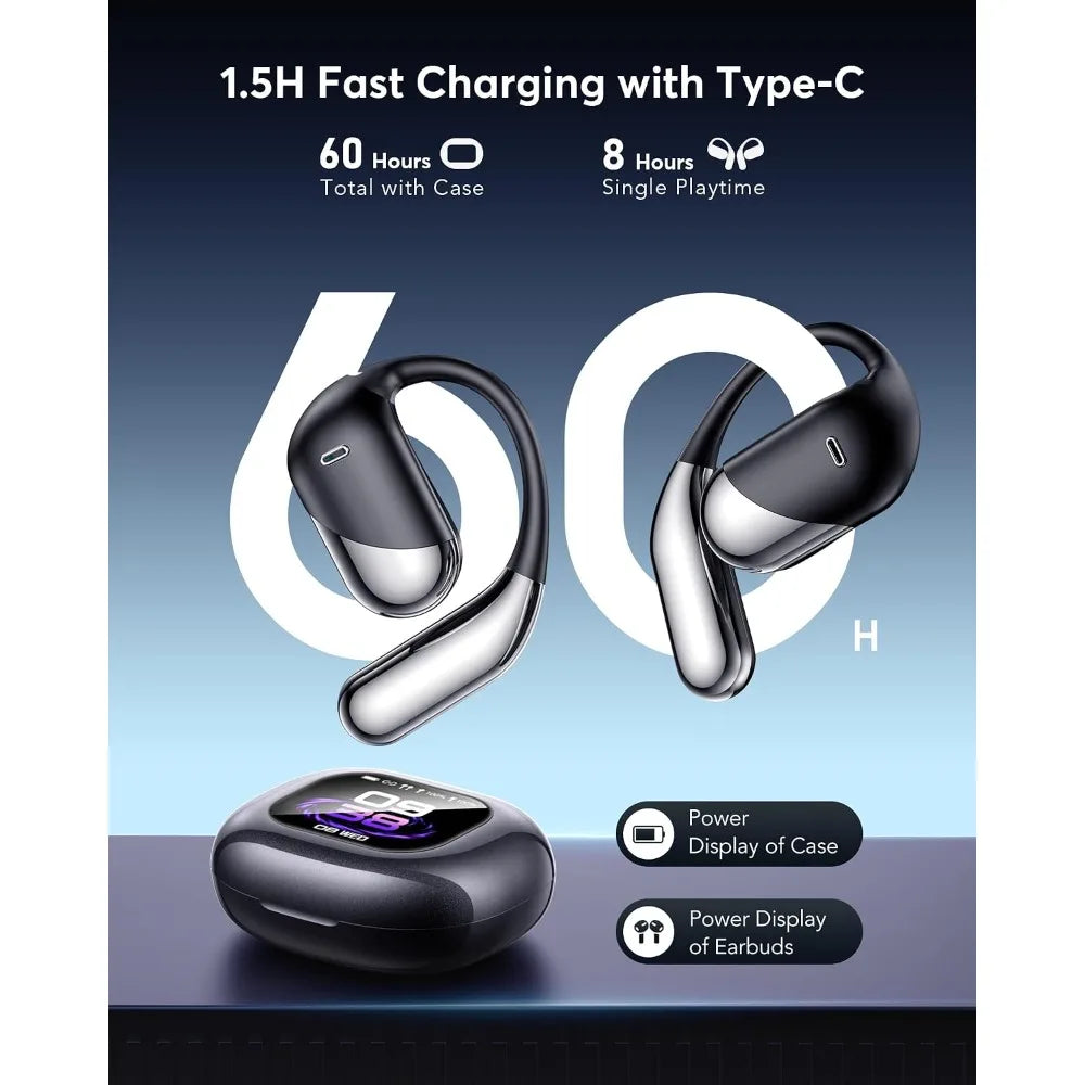 AI-Powered Translation Earbuds: 198 Languages Support, Bluetooth 6.1, Open Ear & Touch Controls, Ideal for Travel and Learning
