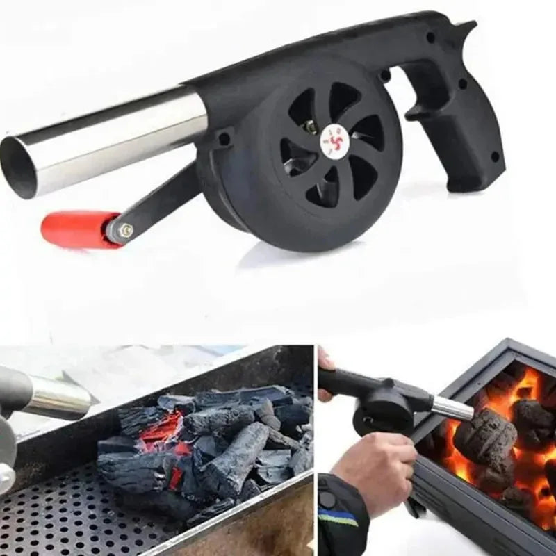 Manual Barbecue Fan Outdoor BBQ Fan Portable Hand Crank Air Blower for Camping Picnic Barbecue Tools