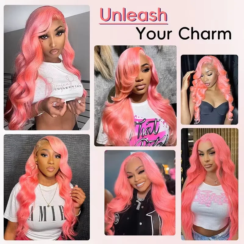 26 28 30 Pink Hair Bundles Body Wave Human Hair Bundles Pre Colored Red Hair Weaving 100% Human Hair Brazilian Hair Extensions
