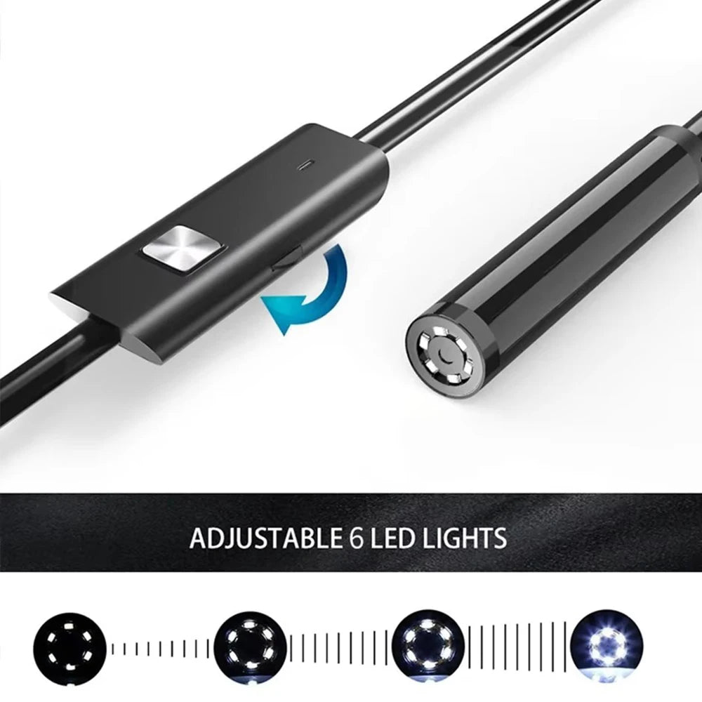 5.5/7.0MM TYPE-C Endoscope Camera  6 LEDs Adjustable USB OTG Android Flexible Inspection Borescope Cameras for Phone PC