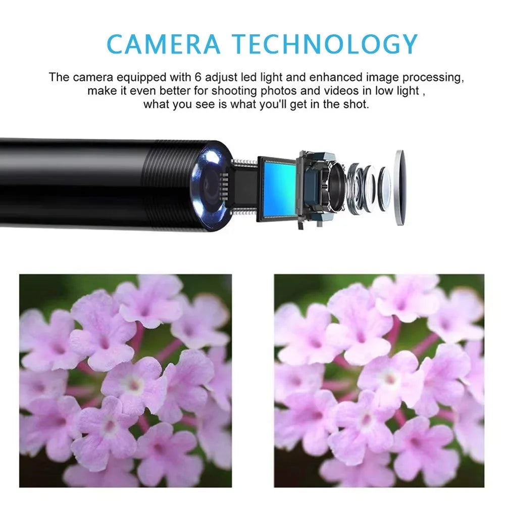 5.5/7.0MM TYPE-C Endoscope Camera  6 LEDs Adjustable USB OTG Android Flexible Inspection Borescope Cameras for Phone PC