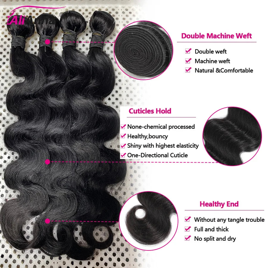 24 26 Inch Human Hair Bundles And Closure Body Wave Bundles With 4x4 Closure Raw Hair Bundles Human Hair 5x5 2x6 HD Lace Closure Brazilian Human Hair Bundles And Weaves Raw Hair Bundles Deals Transparent HD Lace Closure 100% Human Hair Fast Shipping