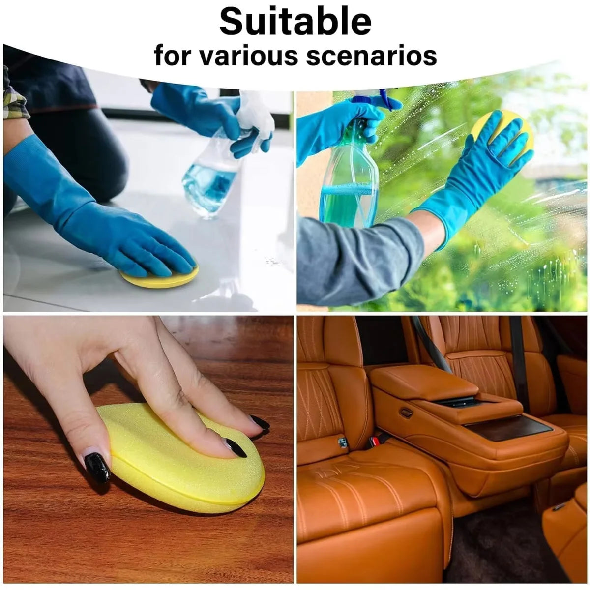 Polishing Sponge Wax Car Applicator Pad Foam Wax Car Polisher Cleaning Pad For Cleaning Car Waxing Sponge Auto Parts 12pcs/1pack